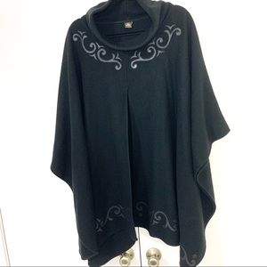 Vintage cape leather trim black
